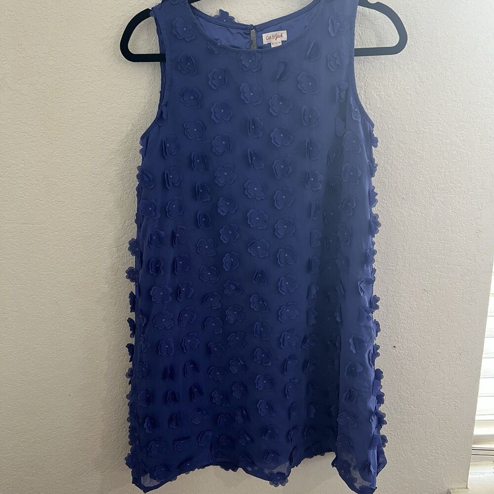 Cat & Jack Periwinkle Floral Party Dress Size XL 14/16